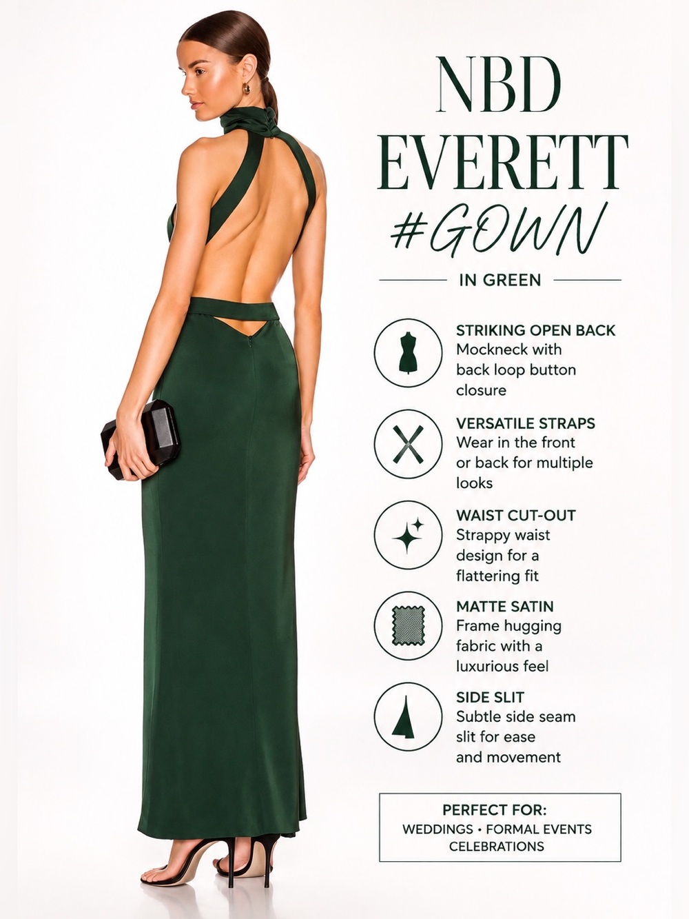 NBD Everett Gown in Green